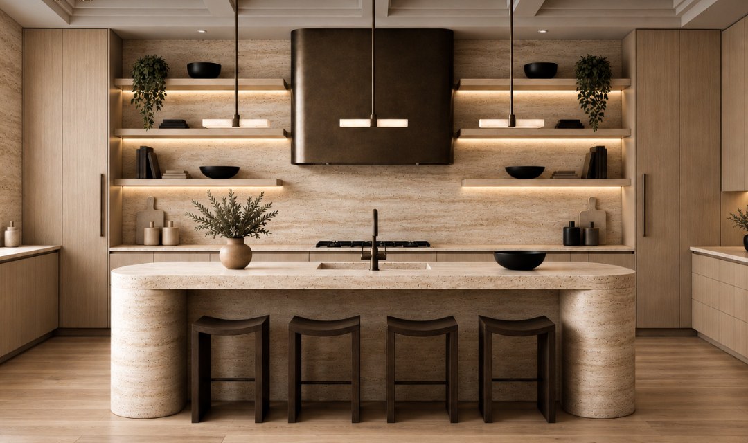 Travertine Kitchen, final render