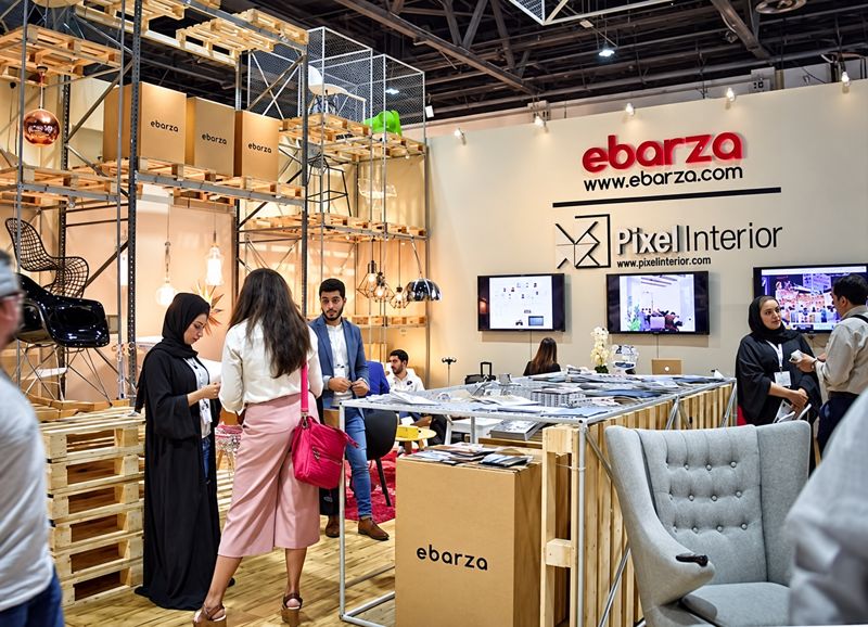 eBarza stand at INDEX Dubai, Visitor Lounge